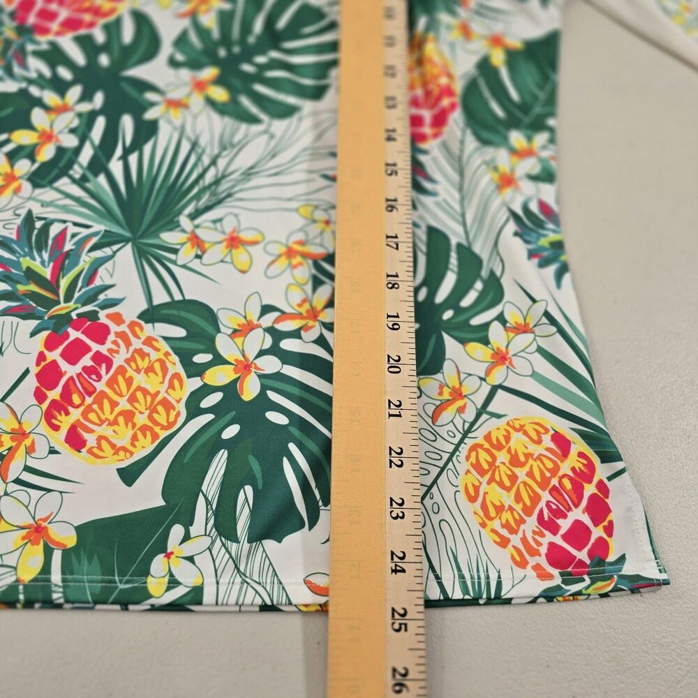 Tail L Womens golf shirt long sleeve tropical print Pinneapples colorful zip - Picture 9 of 13